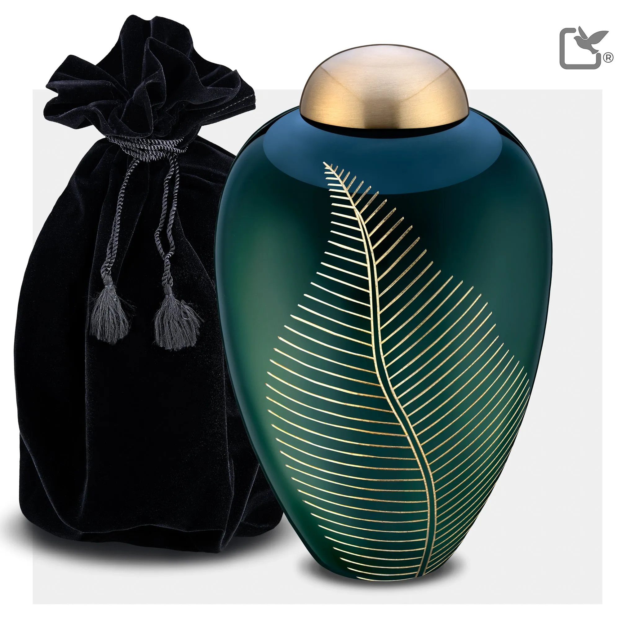 Adult Emerald Leaf Cremation Urn - COMFORT by LoveUrns
