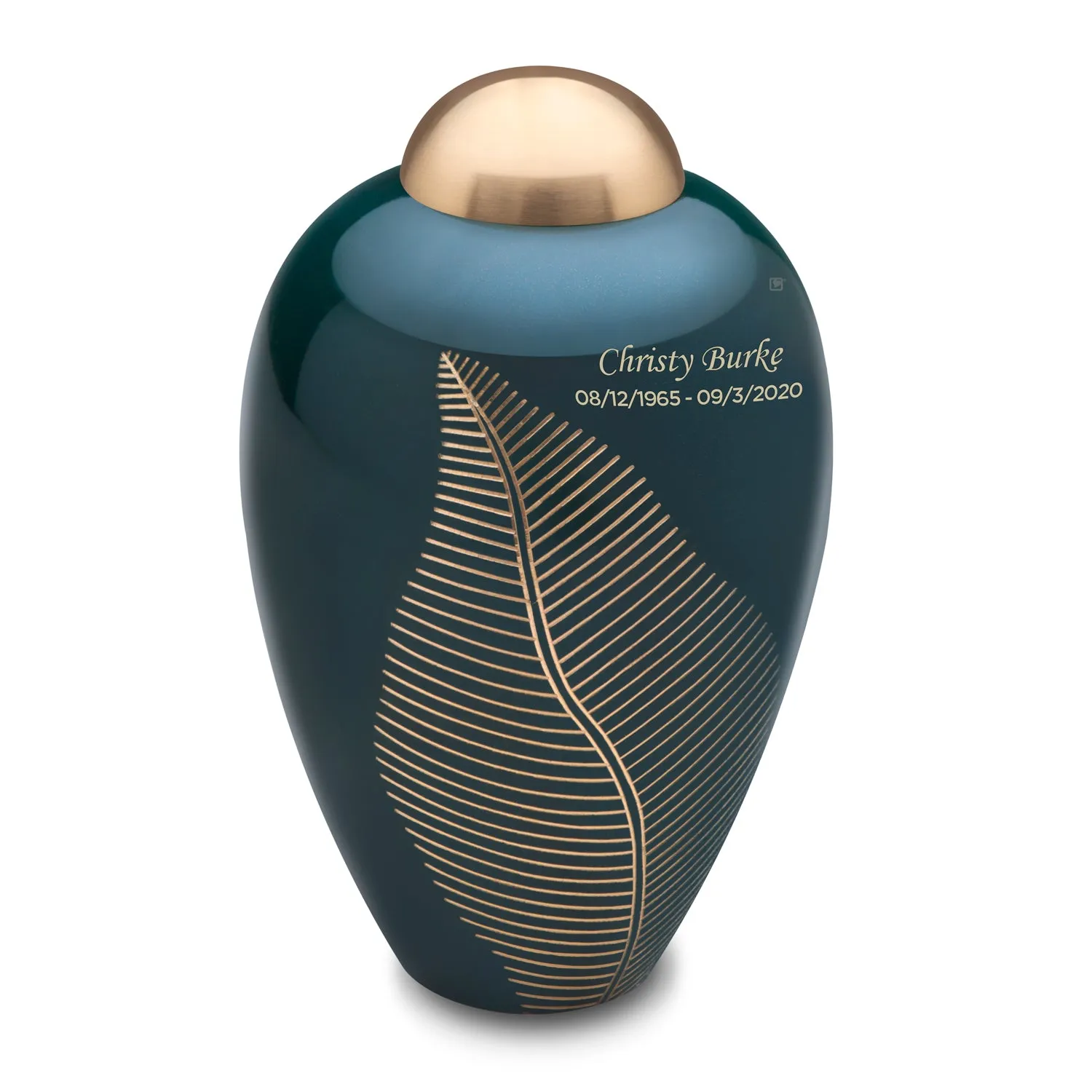 Adult Emerald Leaf Cremation Urn - COMFORT by LoveUrns