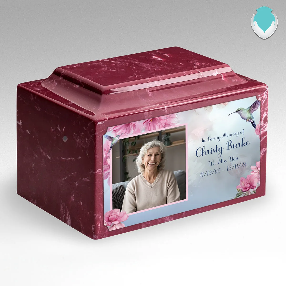 Adult Legacy Custom Printed Photo Hummingbird Cultured Marble Urns by MacKenzie