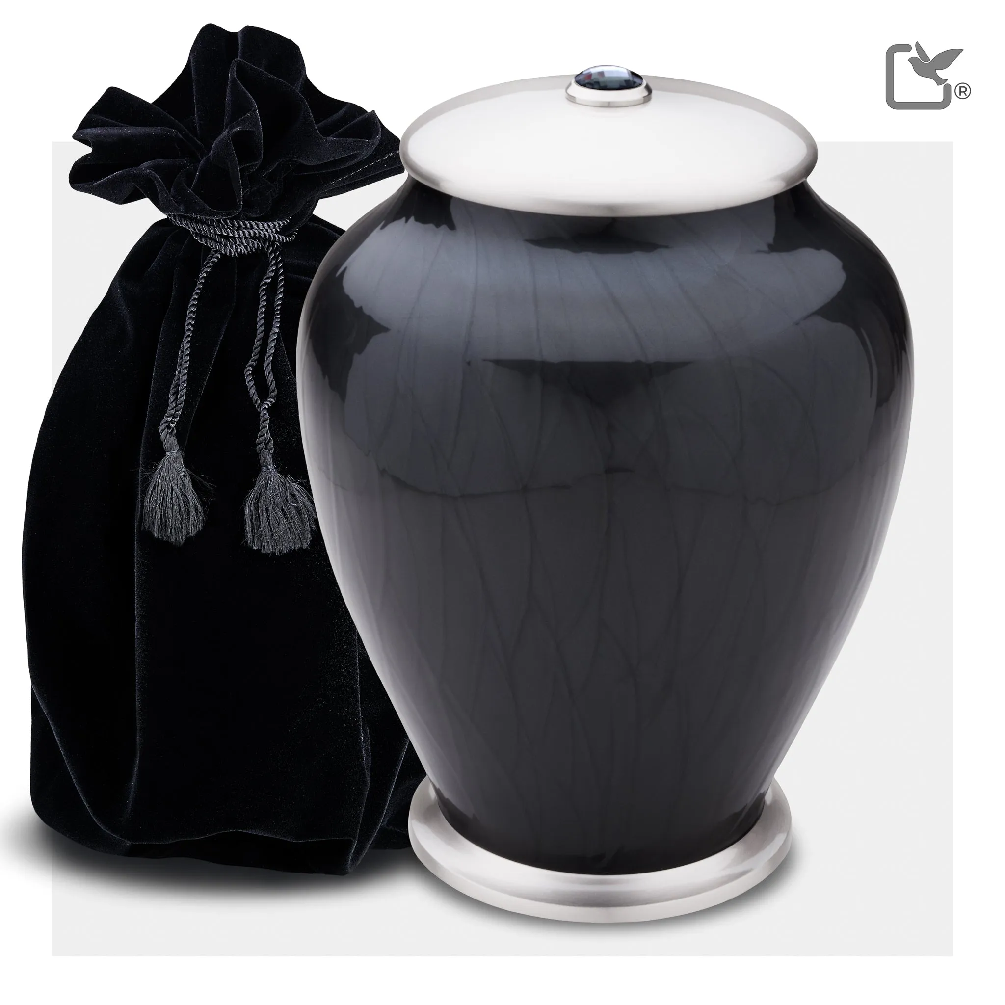Adult Tall Simplicity Midnight Pearl Cremation Urn - COMFORT by LoveUrns