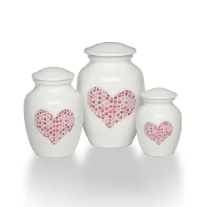 Alloy Urns Set #2 -4000- PINK HEART (3 Sizes)