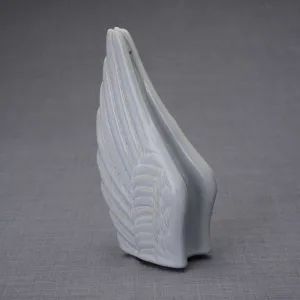 Angel Wings Sculpture Ceramic Cremation Urn in Grey Melange - Small Sharing Keepsake Urn