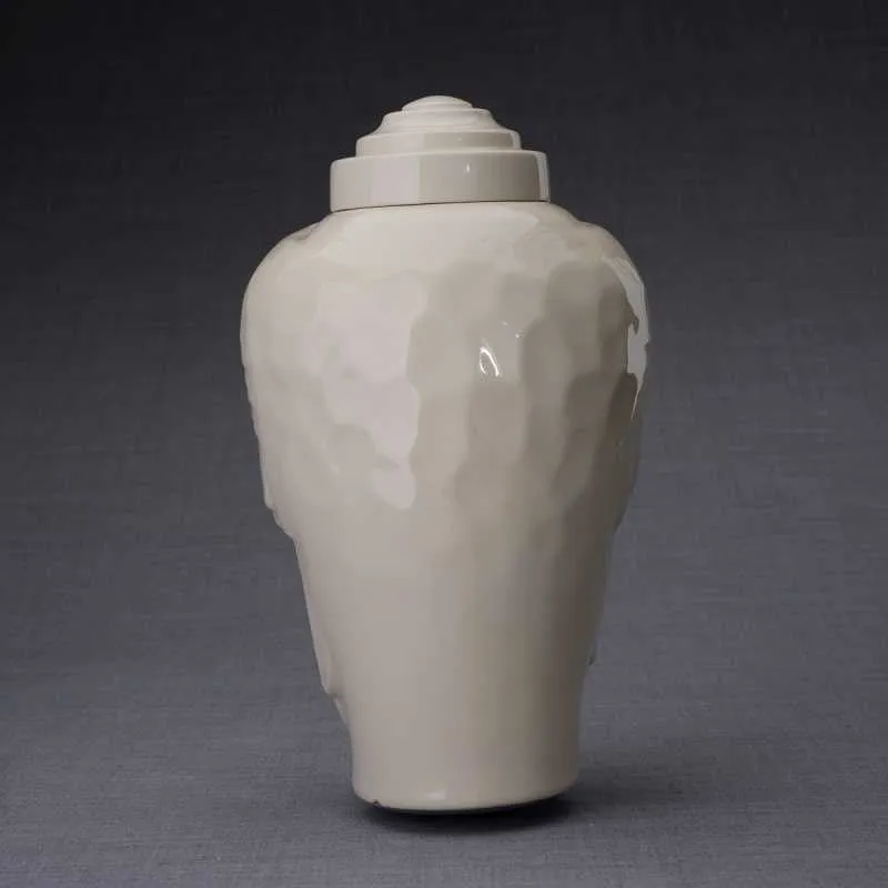 Angel Wings Sculpture Ceramic Cremation Urn in Transparent