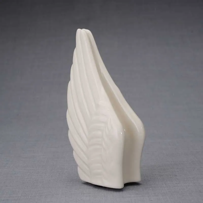 Angel Wings Sculpture Ceramic Cremation Urn in Transparent