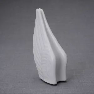 Angel Wings Sculpture Ceramic Cremation Urn in White - Small Sharing Keepsake Urn