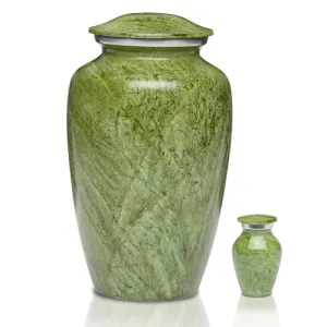 Artisan Green Metal Cremation Urn