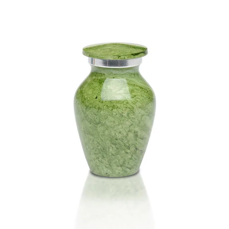 Artisan Green Metal Cremation Urn