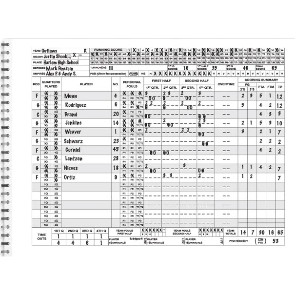 Basketball Scorebook