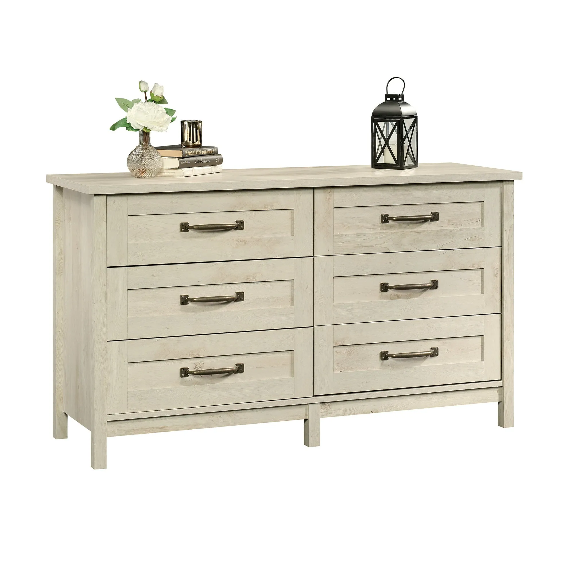 Better Homes & Gardens 424361 Modern Farmhouse 6 - Drawer Dresser, Rustic White Finish