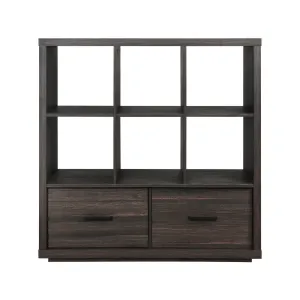 Better Homes & Gardens BHS336249972004 Steele 6 Cube Storage Bookcase Organizer With Drawers, Tobacco Oak