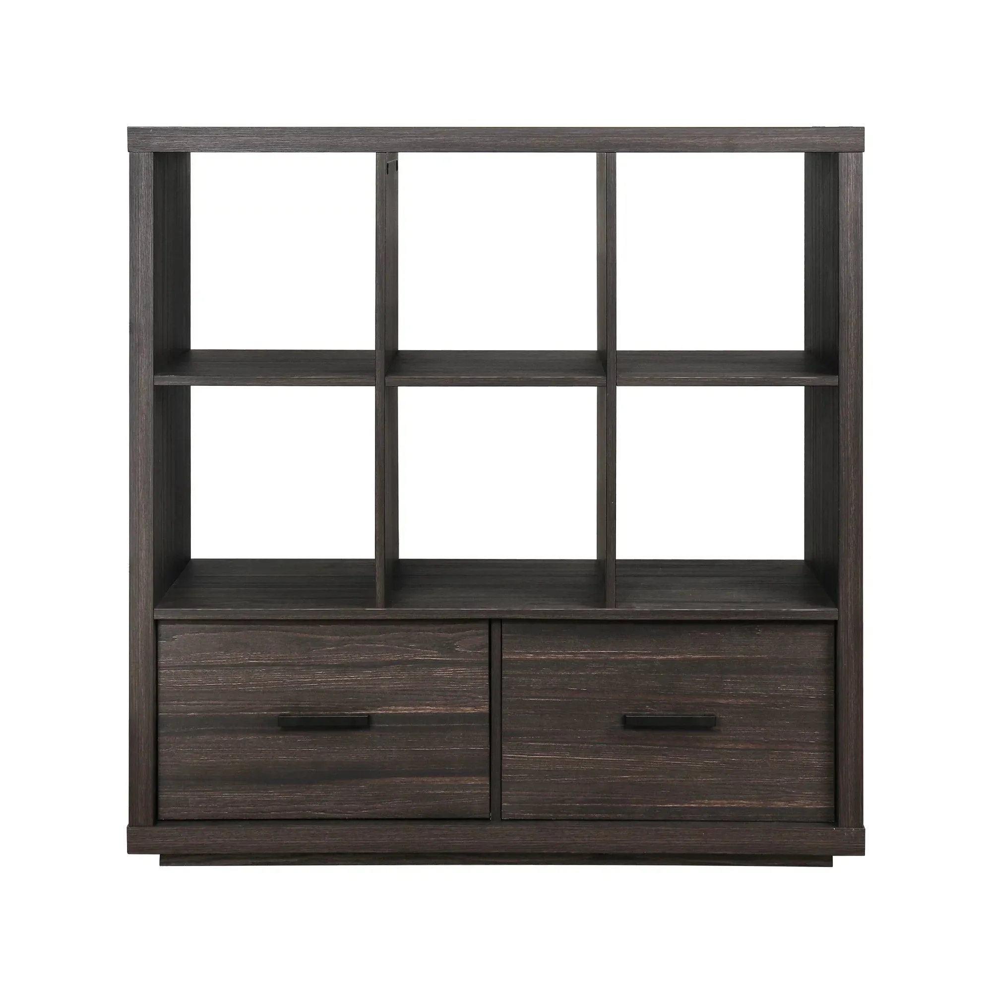 Better Homes & Gardens BHS336249972004 Steele 6 Cube Storage Bookcase Organizer With Drawers, Tobacco Oak