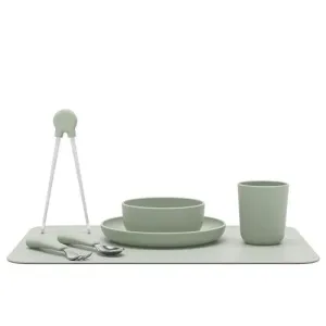 Big Bites Kids Dinnerware Full Set - Sage (7 Pieces)