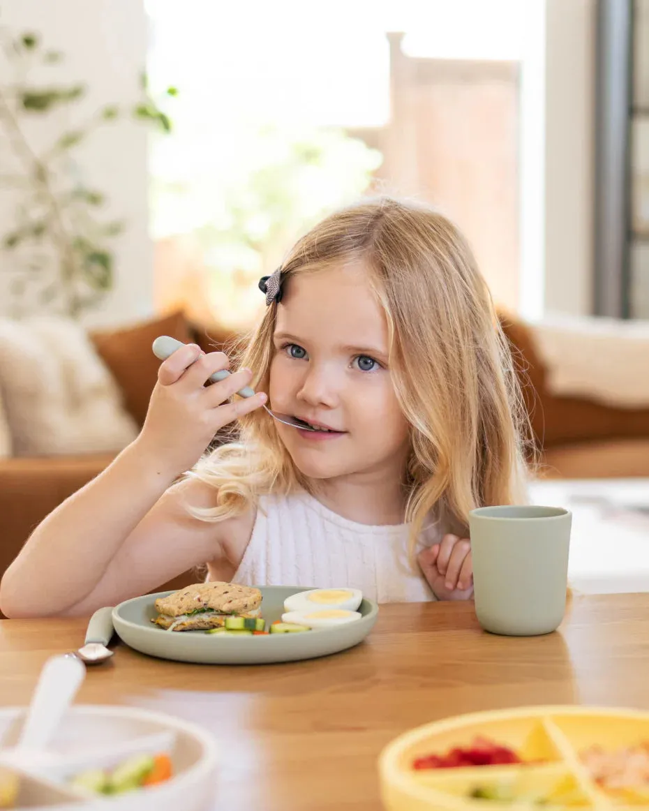 Big Bites Kids Dinnerware Full Set - Sage (7 Pieces)