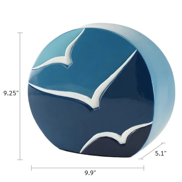 Blue Going Home Textured Ceramic Ash Cremation Urn | Adult Ash Urn