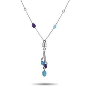 Bvlgari B.zero1 18K White Gold Multicolored Gemstone Necklace BV09-050525