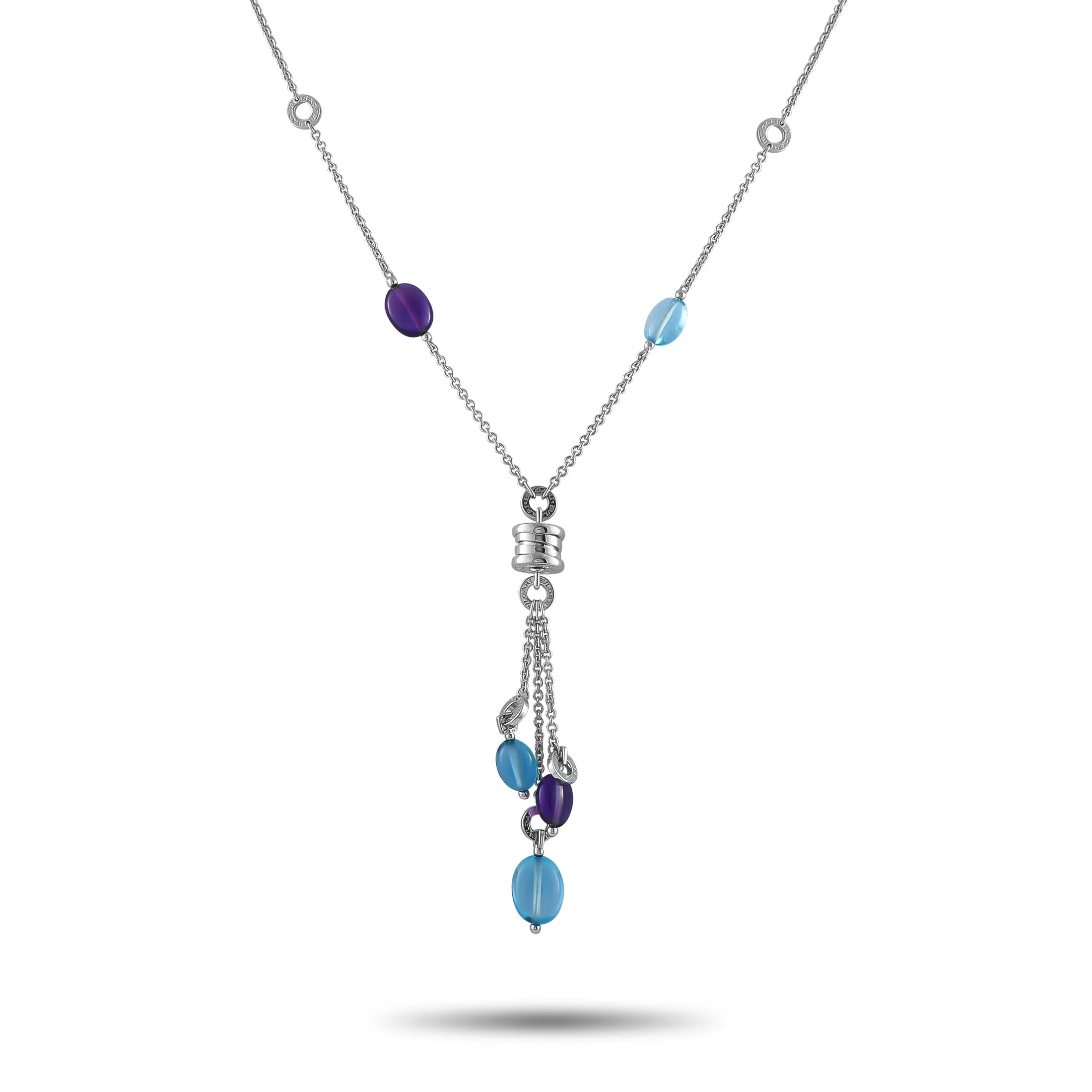 Bvlgari B.zero1 18K White Gold Multicolored Gemstone Necklace BV09-050525