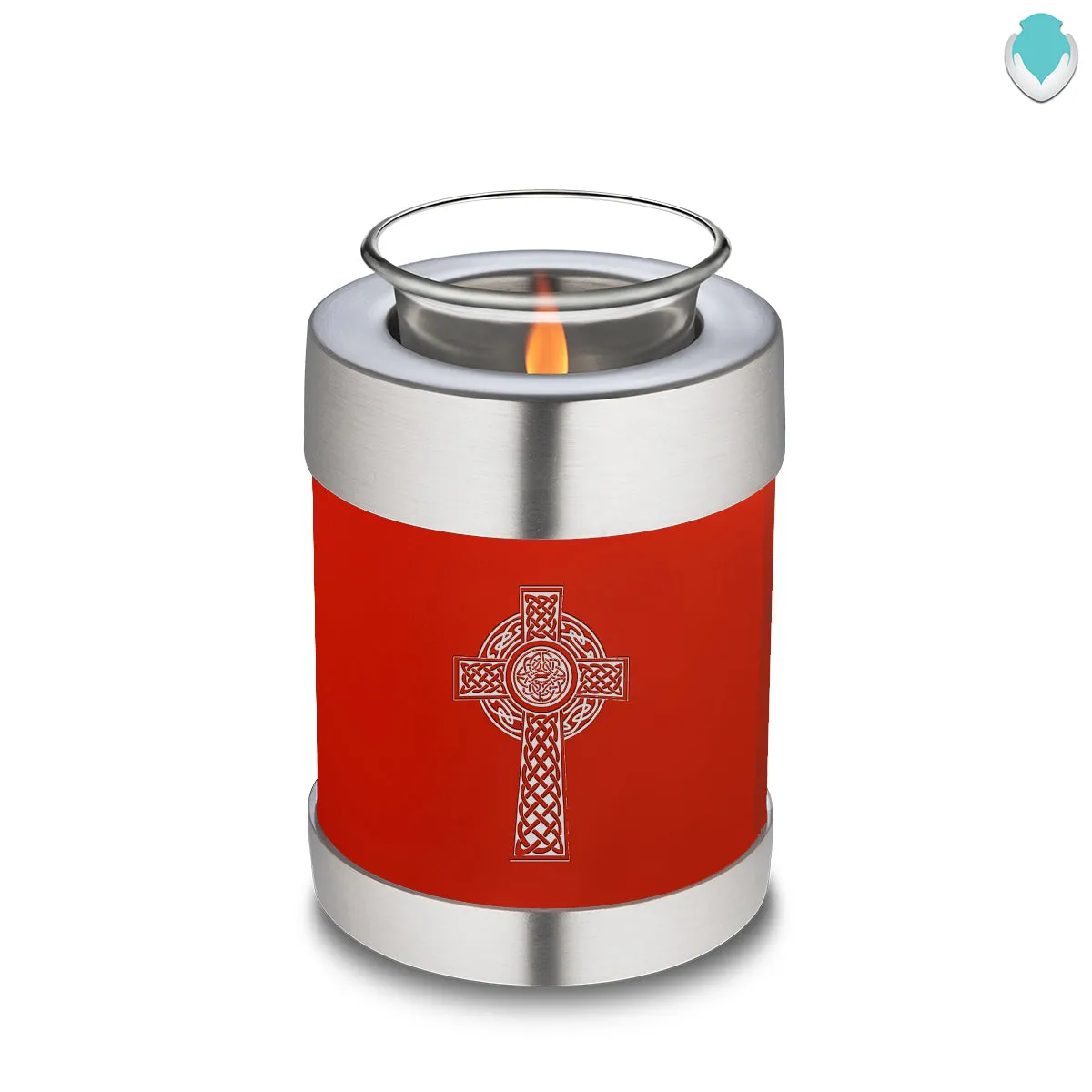 Candle Holder Embrace Bright Red Celtic Cross Cremation Urn