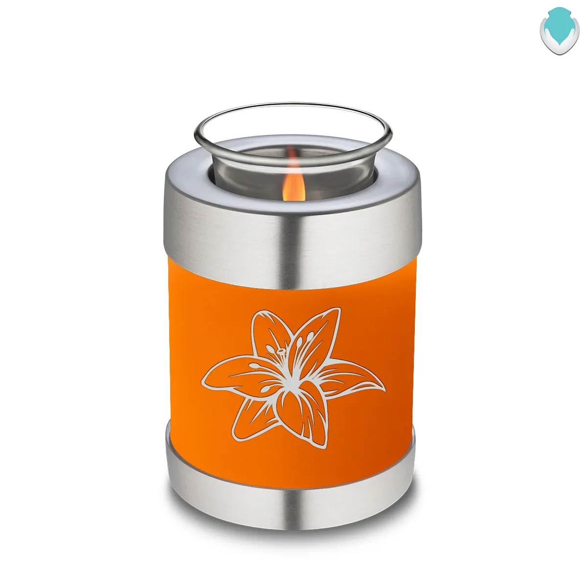 Candle Holder Embrace Burnt Orange Lily Cremation Urn