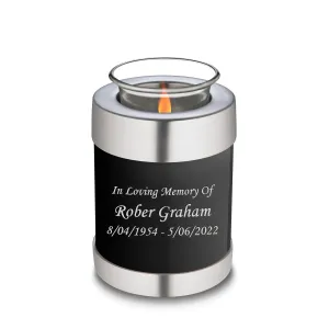 Candle Holder Embrace Charcoal Custom Engraved Text Cremation Urn