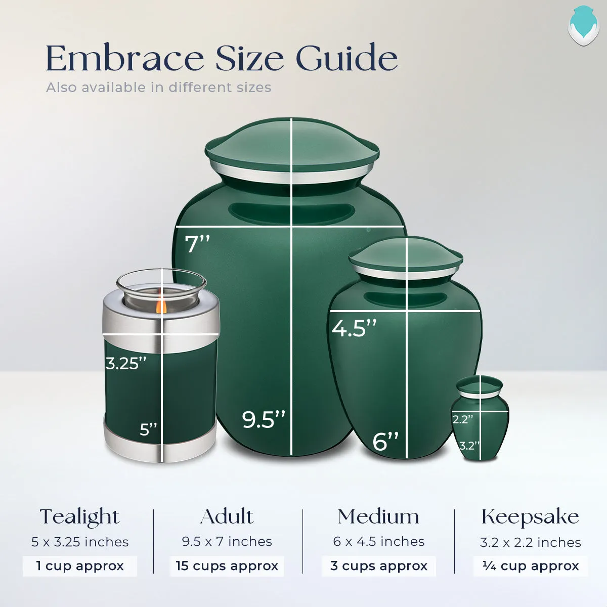 Candle Holder Embrace Green Fishing Cremation Urn