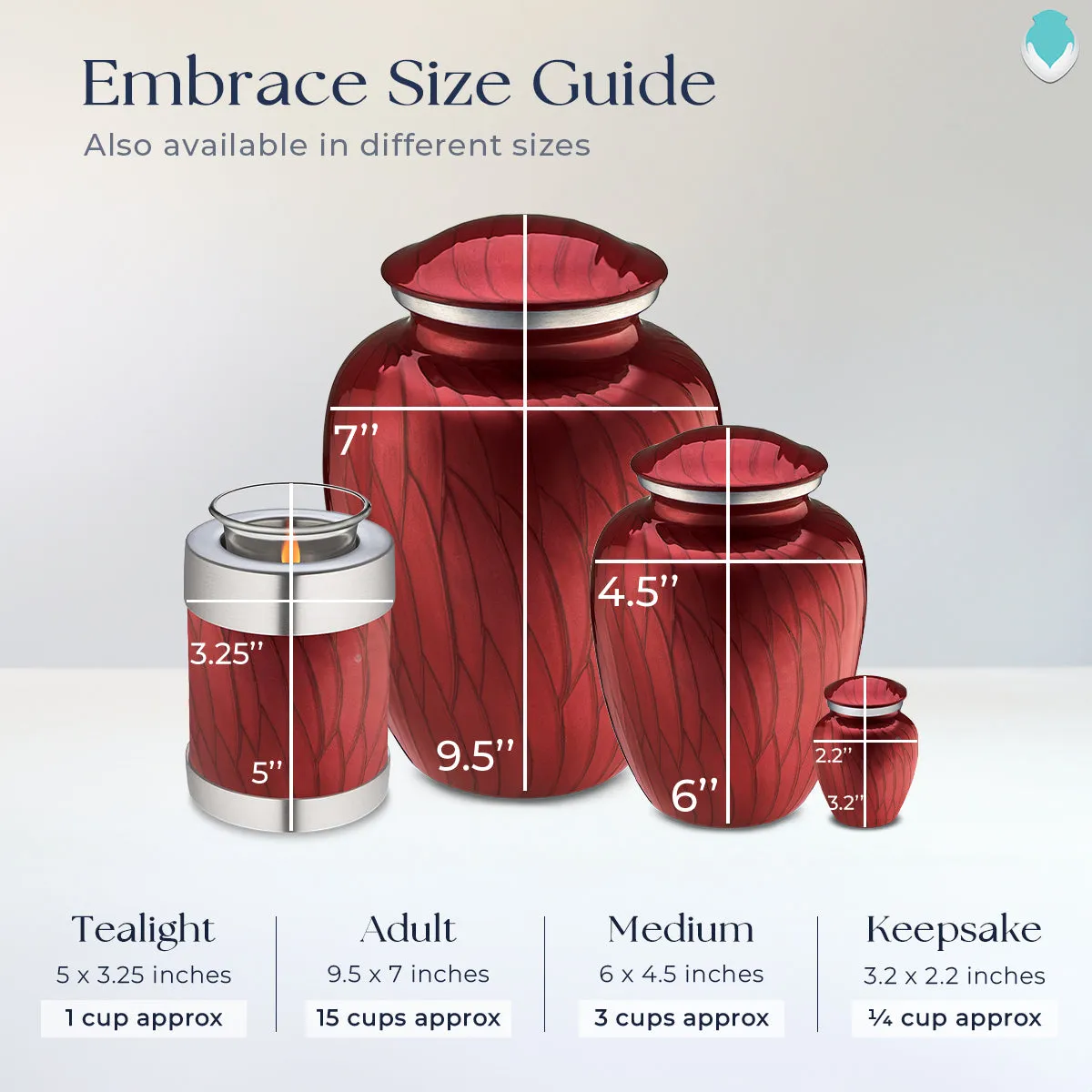 Candle Holder Embrace Pearl Candy Red Hearts Cremation Urn