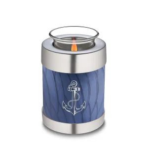 Candle Holder Embrace Pearl Cobalt Blue Anchor Cremation Urn
