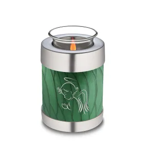 Candle Holder Embrace Pearl Green Angel Cremation Urn
