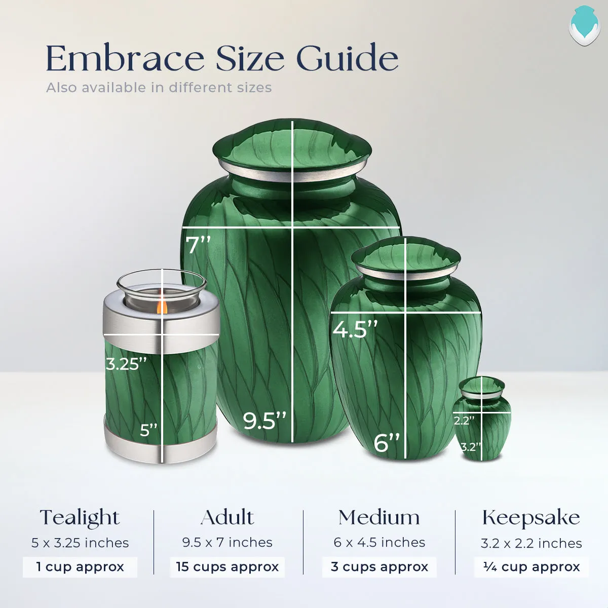 Candle Holder Embrace Pearl Green Fishing Cremation Urn