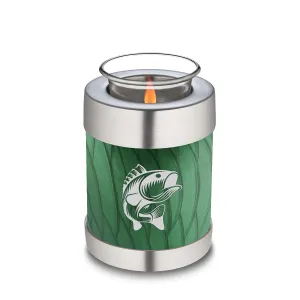 Candle Holder Embrace Pearl Green Fishing Cremation Urn