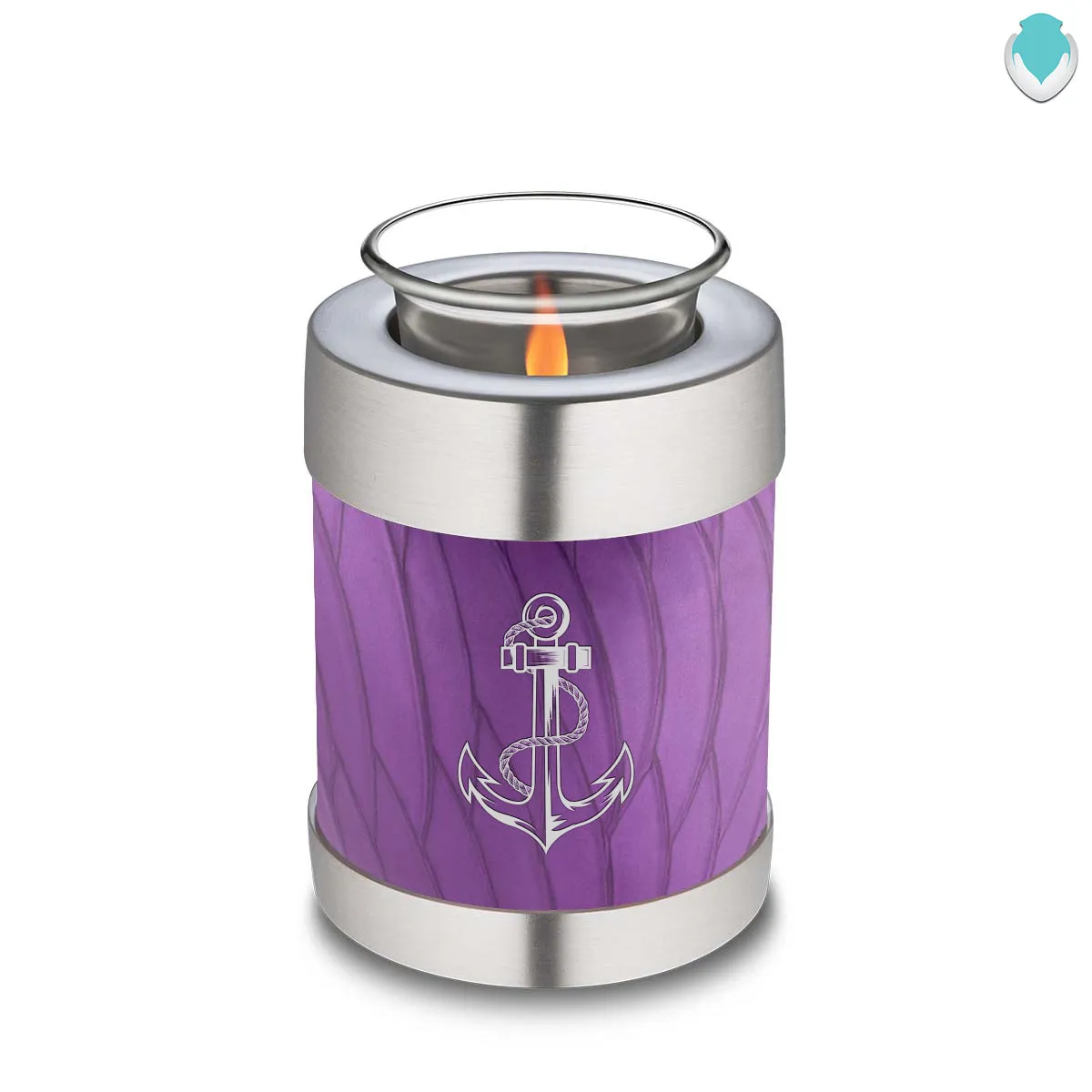 Candle Holder Embrace Pearl Purple Anchor Cremation Urn