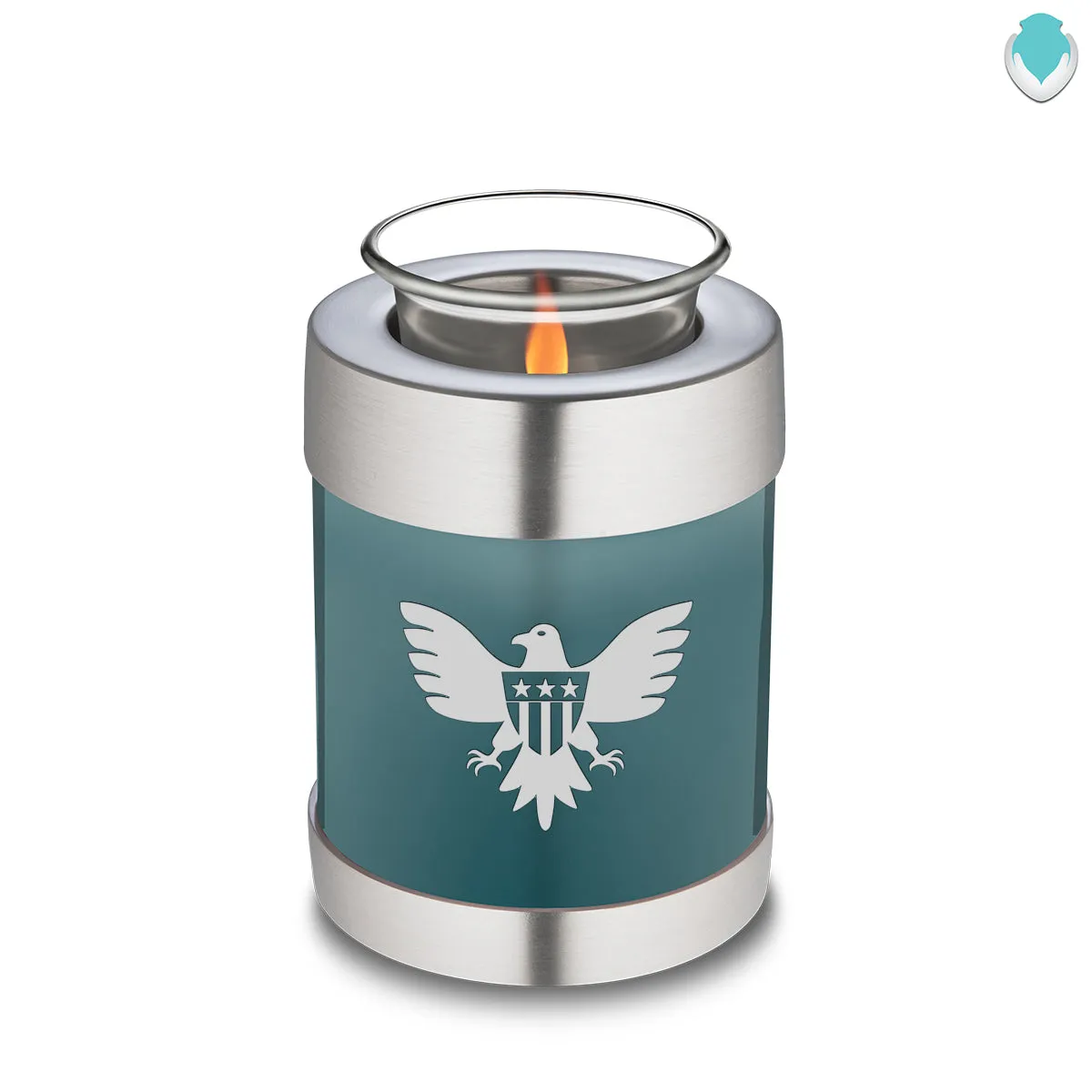 Candle Holder Embrace Teal American Glory Cremation Urn