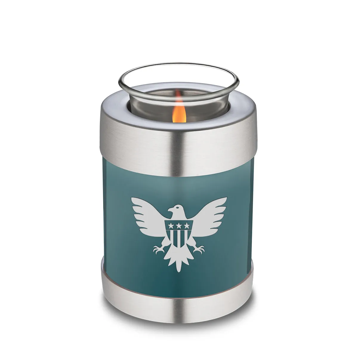 Candle Holder Embrace Teal American Glory Cremation Urn