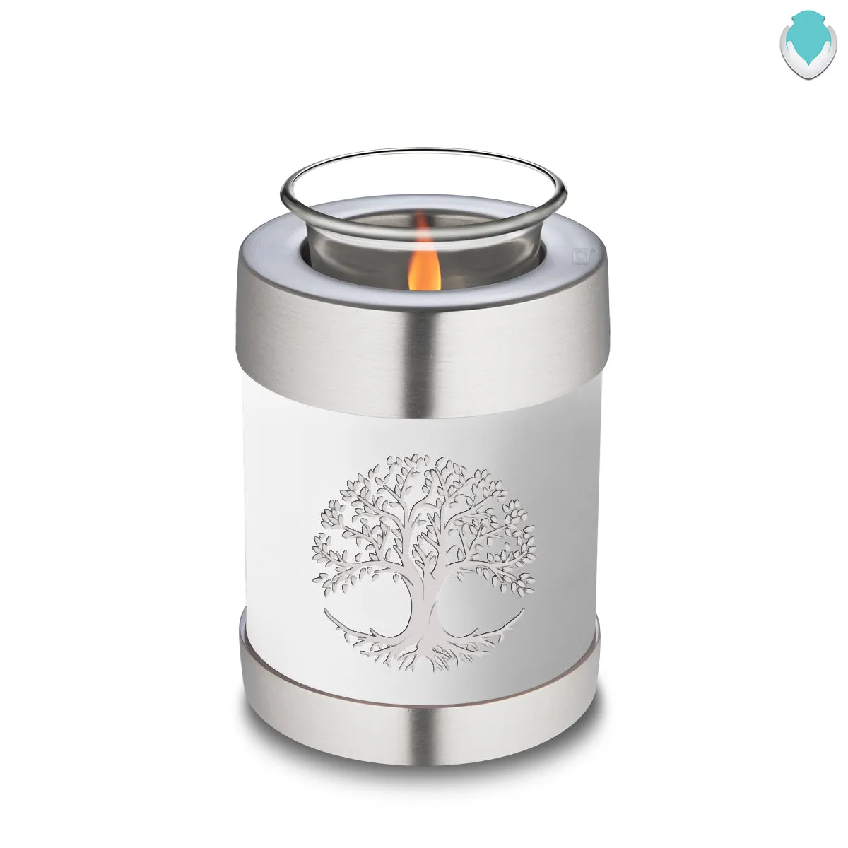 Candle Holder Embrace White Tree of Life Cremation Urn