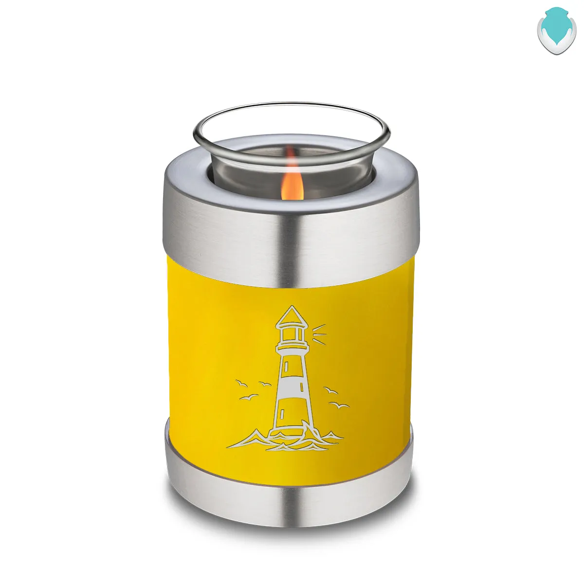 Candle Holder Embrace Yellow Lighthouse Cremation Urn
