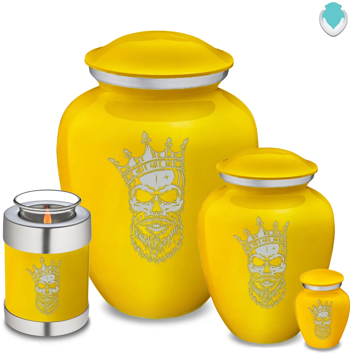 Candle Holder Embrace Yellow Skull Cremation Urn