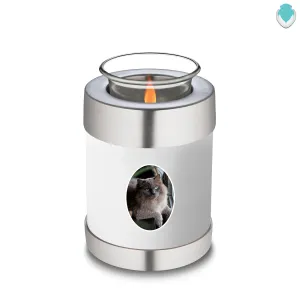 Candle Holder Pet Embrace White Portrait Cremation Urn