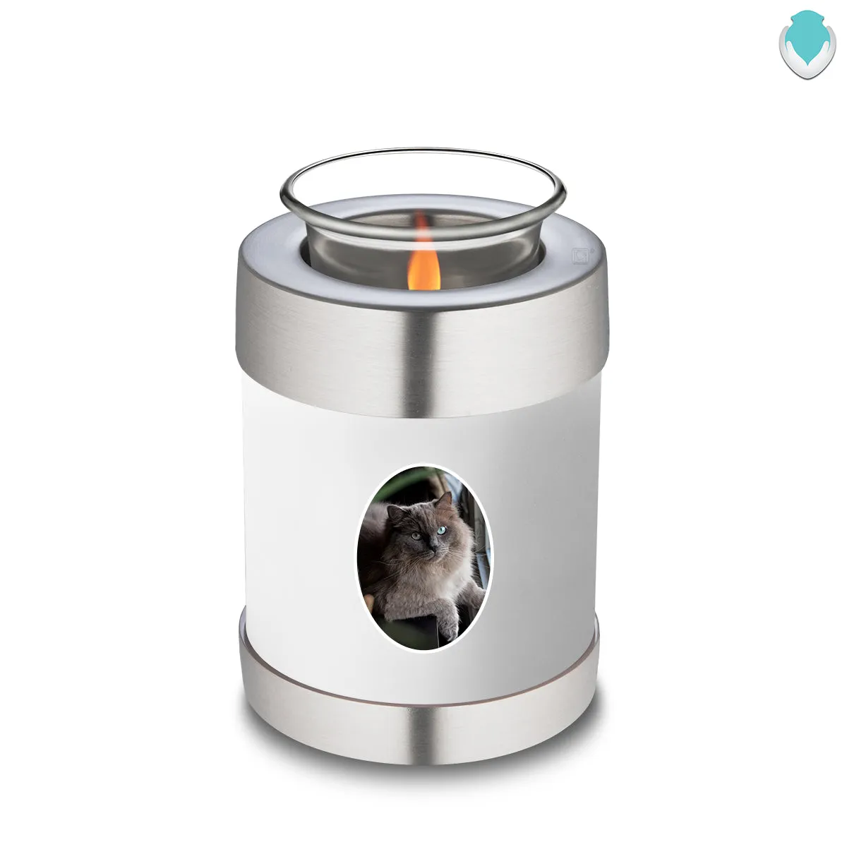 Candle Holder Pet Embrace White Portrait Cremation Urn