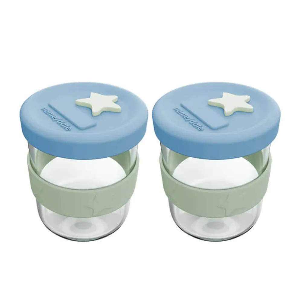 Cherub Baby Silicone & Glass Baby Food Storage 2PK 180ml