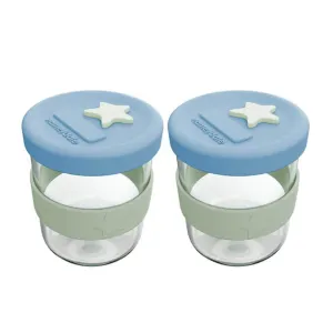 Cherub Baby Silicone & Glass Baby Food Storage 2PK 180ml