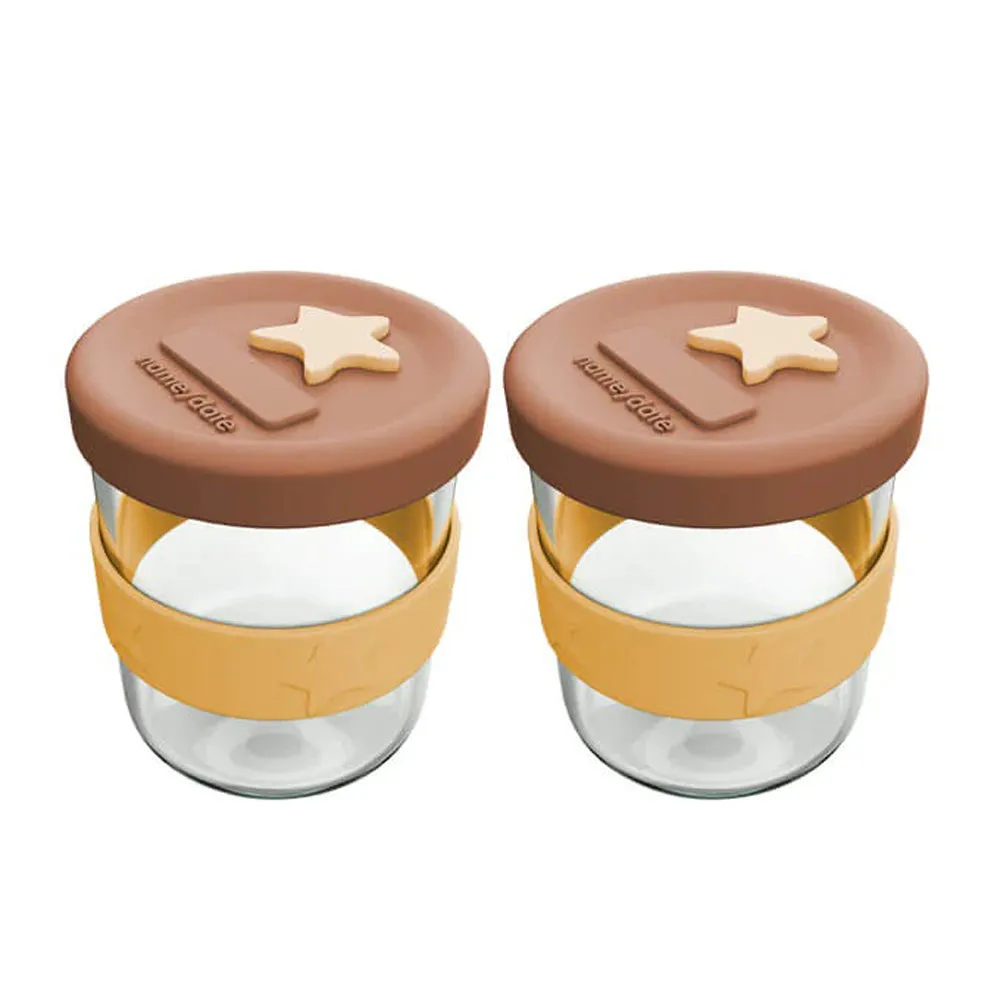 Cherub Baby Silicone & Glass Baby Food Storage 2PK 180ml