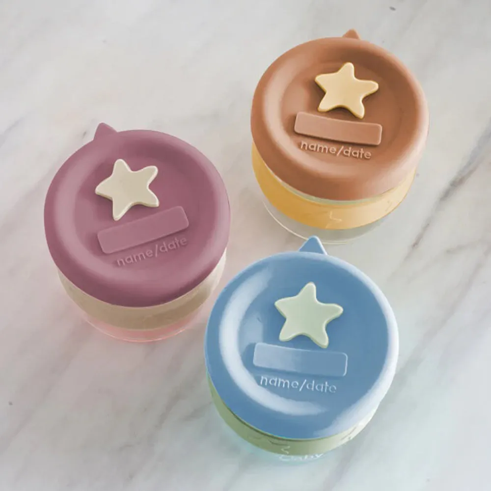 Cherub Baby Silicone & Glass Baby Food Storage 2PK 180ml