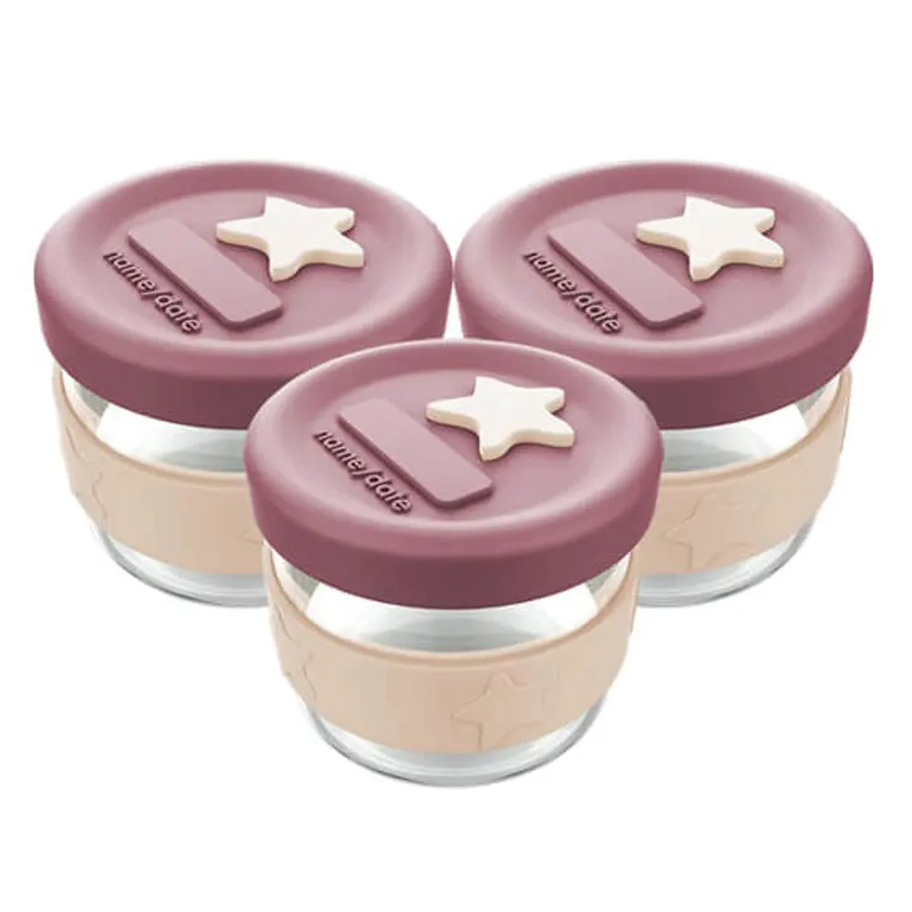 Cherub Baby Silicone & Glass Baby Food Storage 3PK 120ml