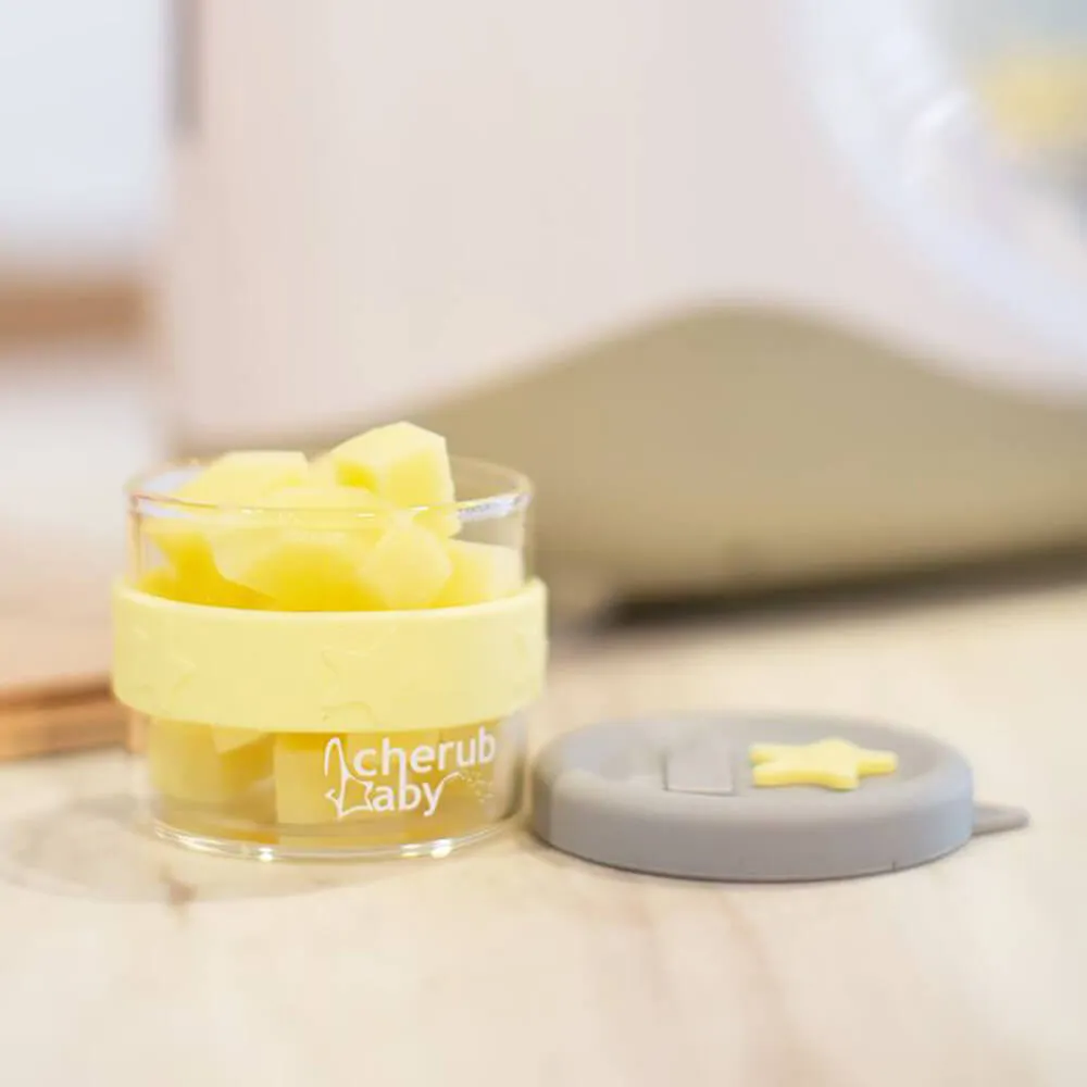 Cherub Baby Silicone & Glass Baby Food Storage 3PK 120ml