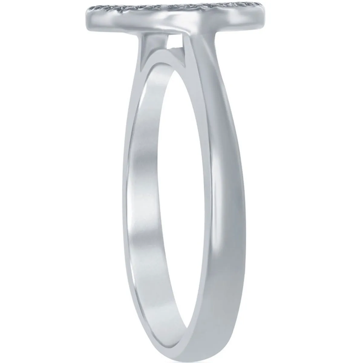 Classic Women's Silver Round Multi-Color CZ Ring - W-1911