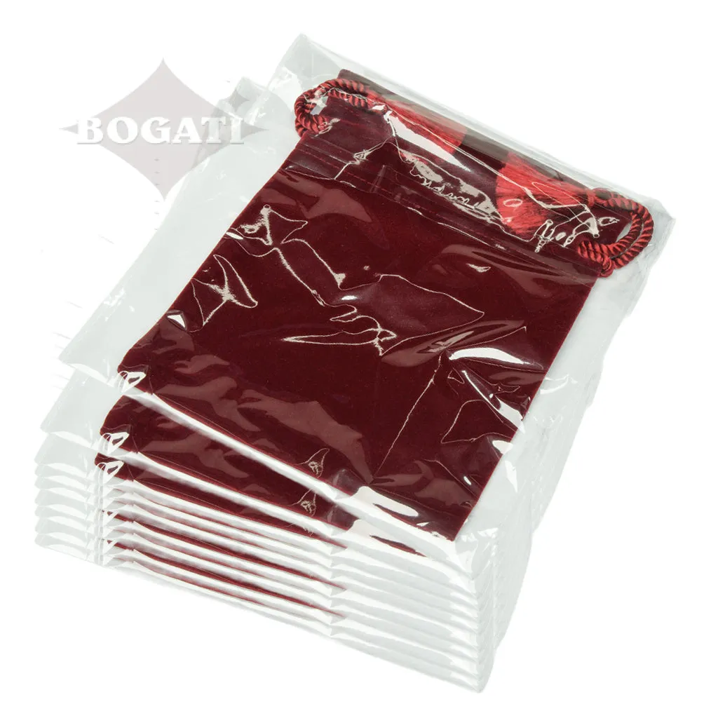 CLEARANCE - 6" X 5" Velvet Urn Bag - Burgundy or Black - 10 Pack