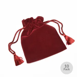 CLEARANCE - 6" X 5" Velvet Urn Bag - Burgundy or Black - 10 Pack