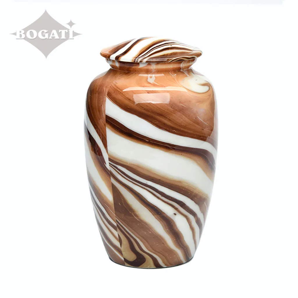 CLEARANCE - ADULT Classic Alloy Urn -9002-  Cafe au Lait Swirl