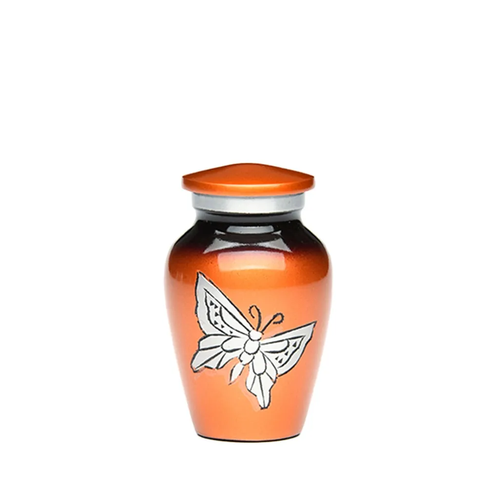 CLEARANCE - KEEPSAKE -Classic Alloy Urn -2415– with engraved BUTTERFLy