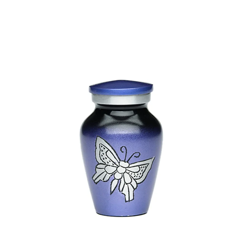 CLEARANCE - KEEPSAKE -Classic Alloy Urn -2415– with engraved BUTTERFLy