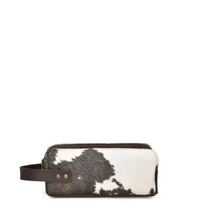 Corral Womens D1292 Brown/White Hair-on-hide 2 Liter Travel Cosmetic Case 1 BG